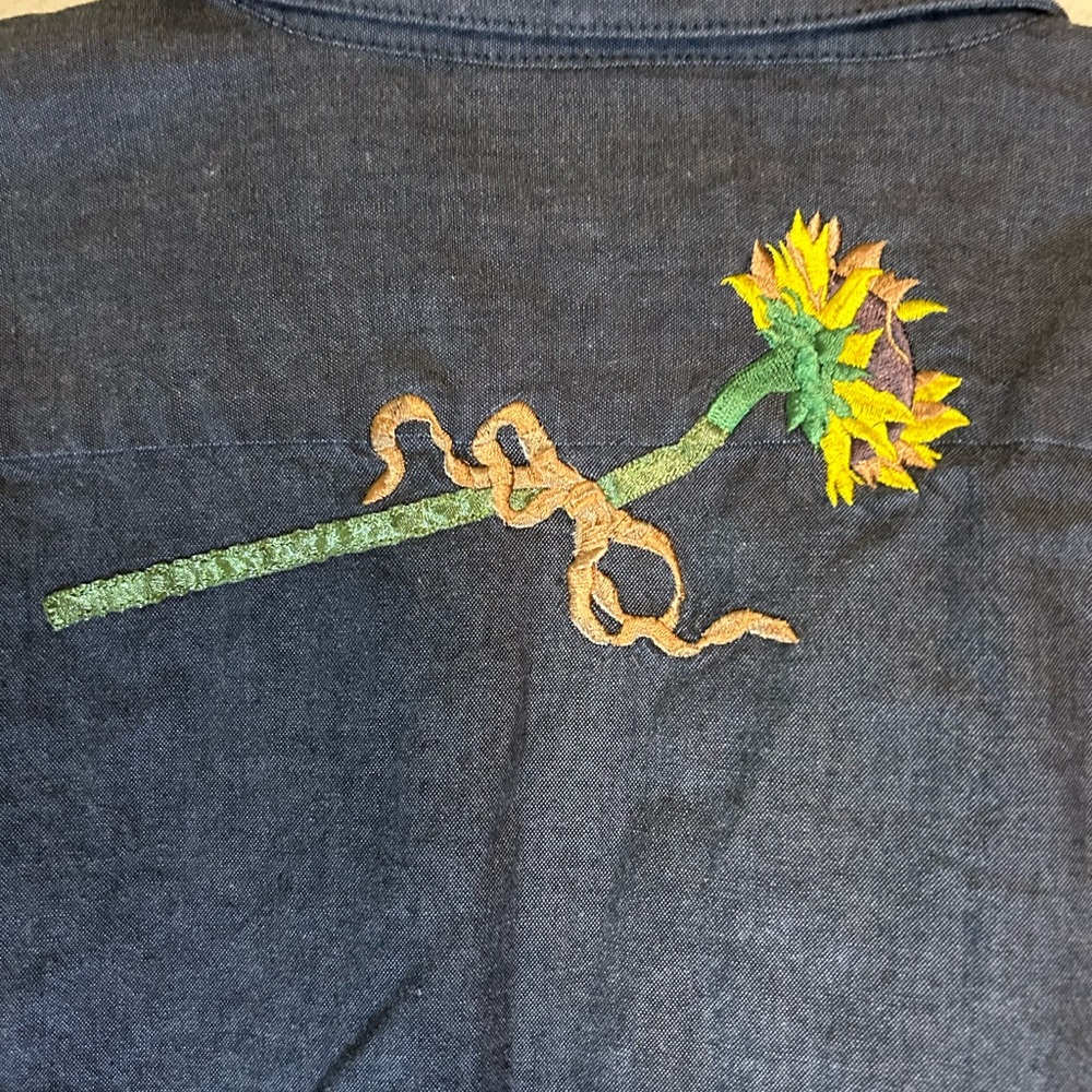 Quacker Factory Size Medium Gray With Sunflowers … - image 6